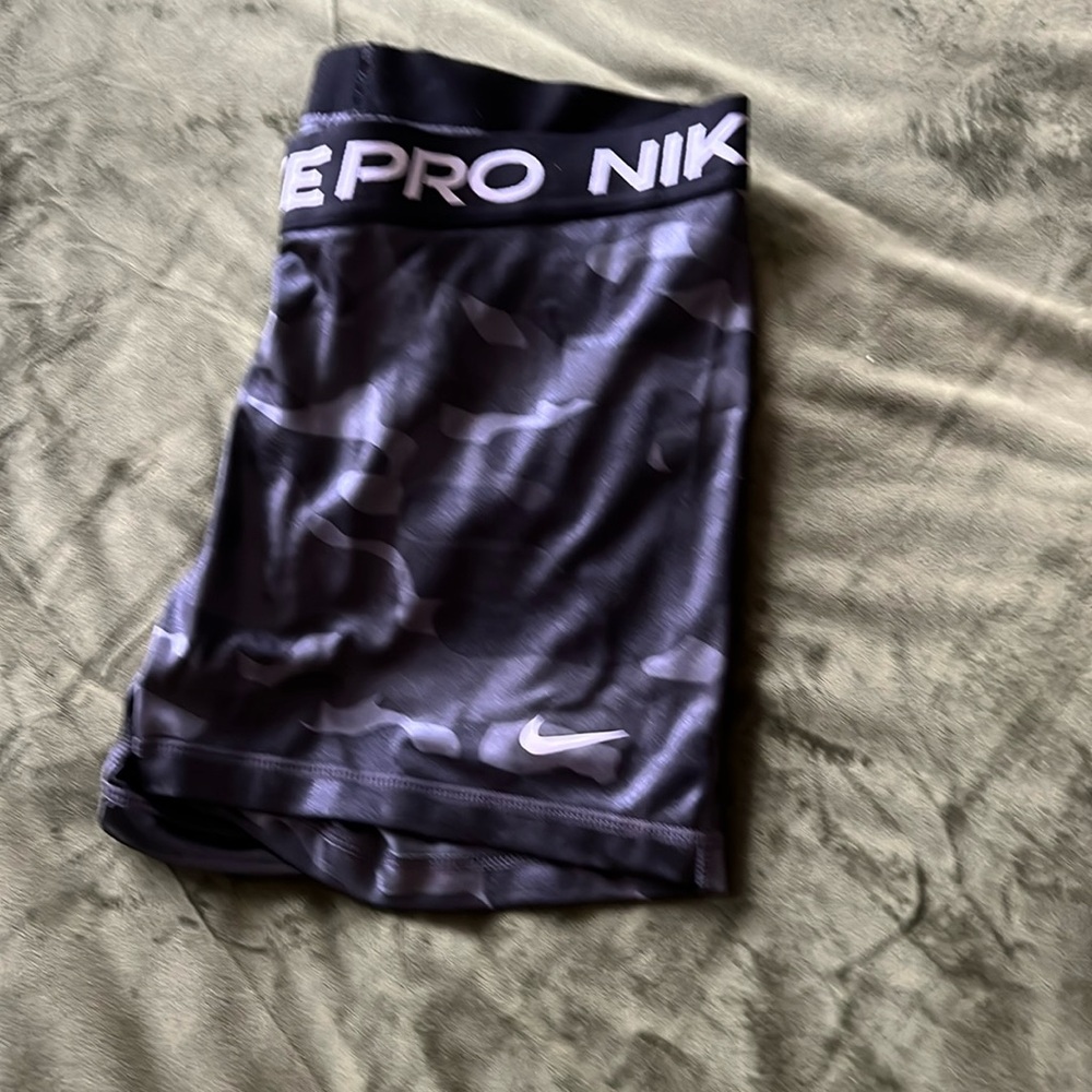 Nike pro athletic shorts, black camo
